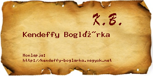 Kendeffy Boglárka névjegykártya